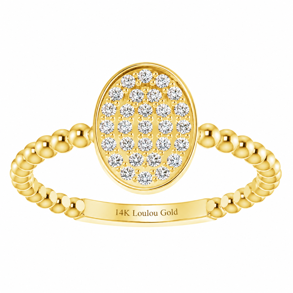 14K Oval Bubble Cluster Ring