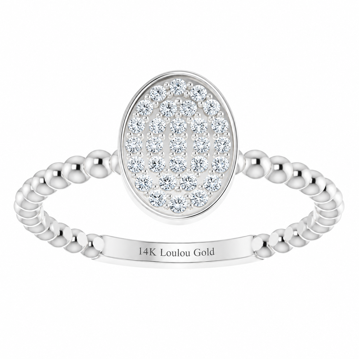 14K Oval Bubble Cluster Ring