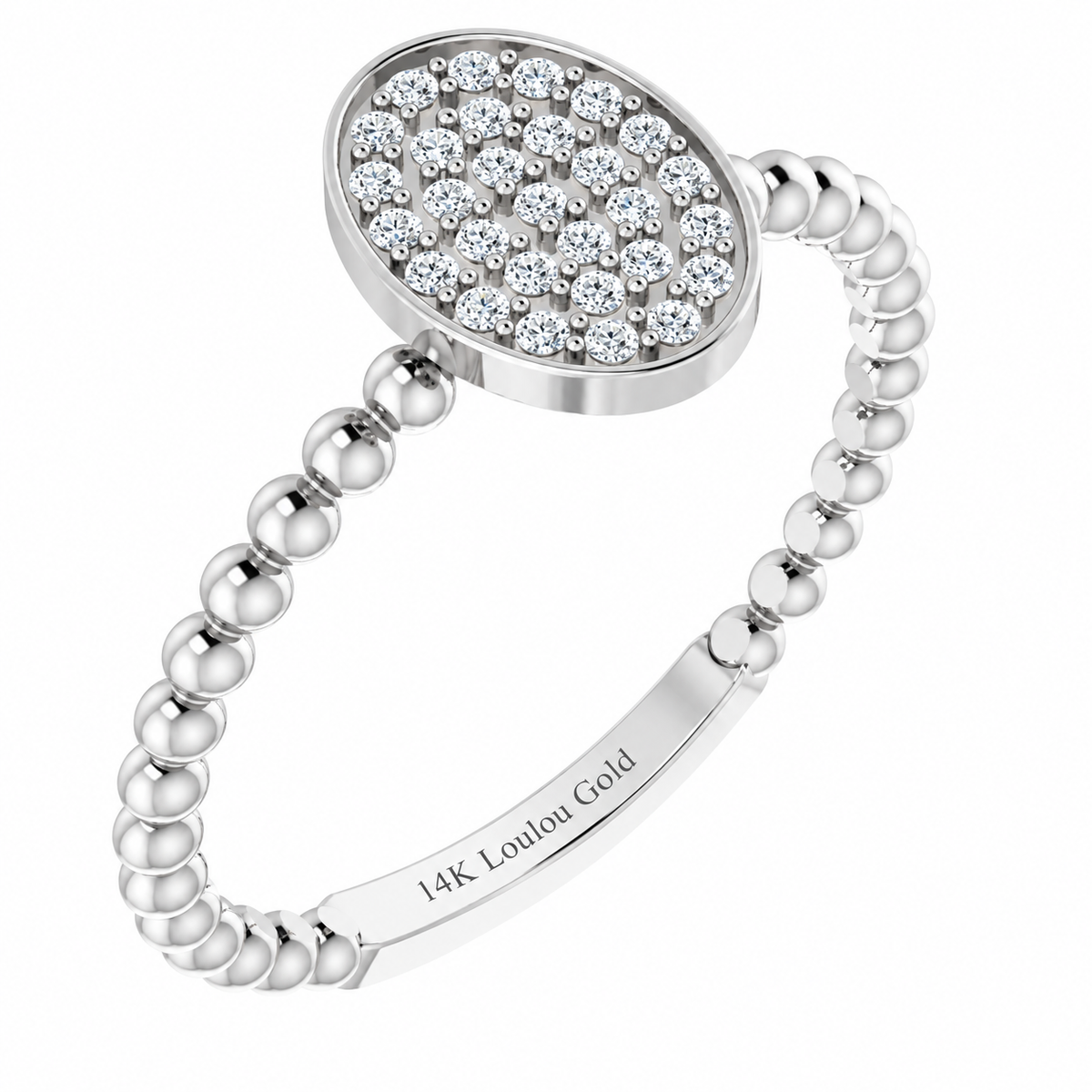 14K Oval Bubble Cluster Ring