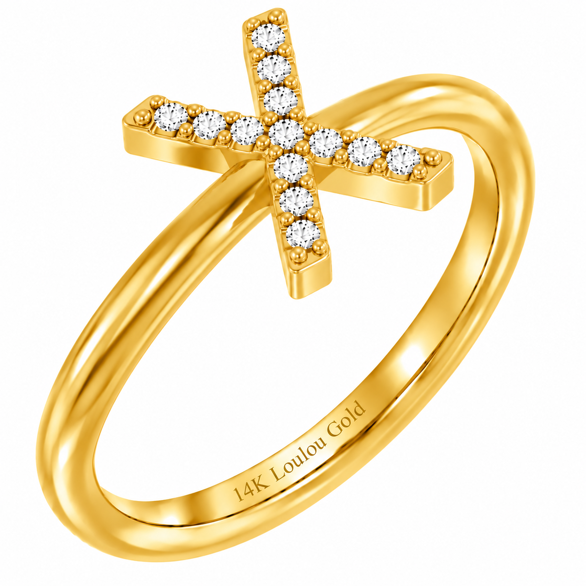 14K initial Diamond Ring