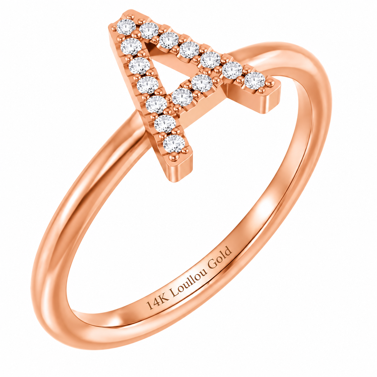 14K initial Diamond Ring