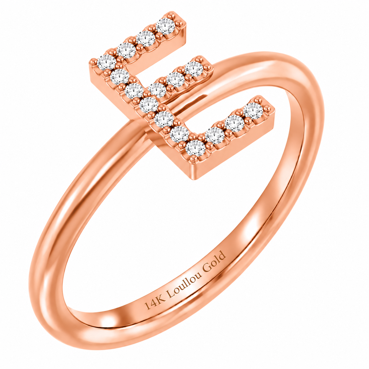 14K initial Diamond Ring