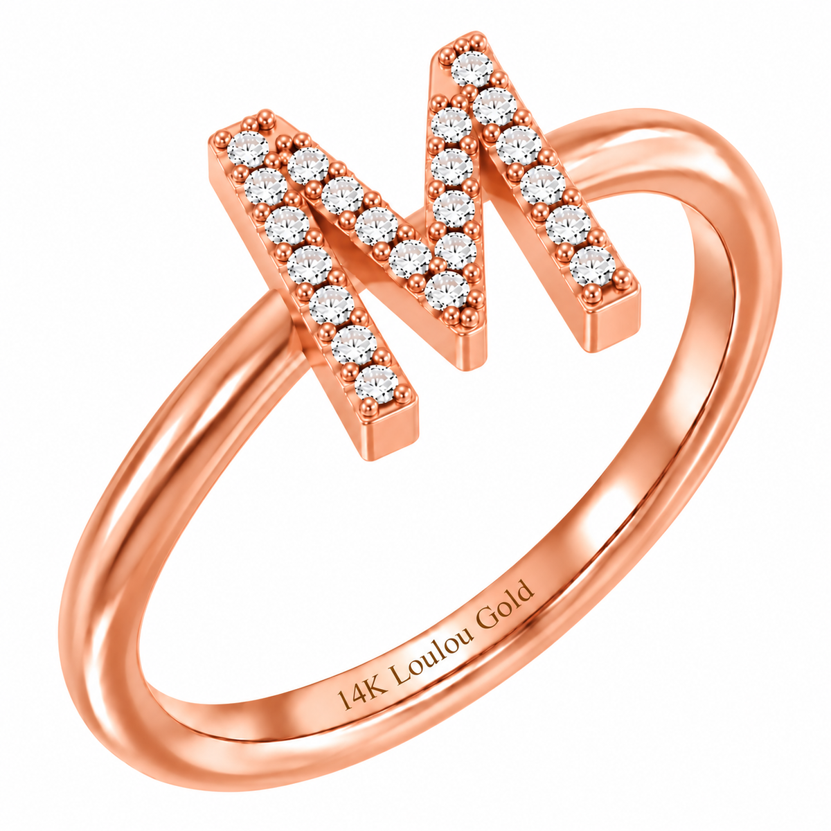 14K initial Diamond Ring