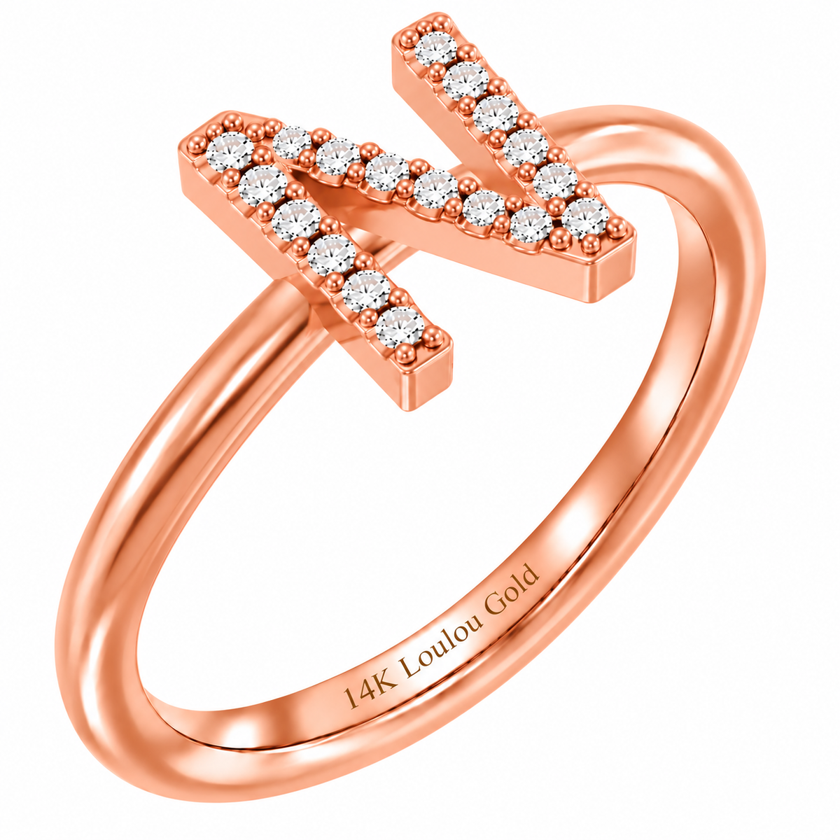 14K initial Diamond Ring