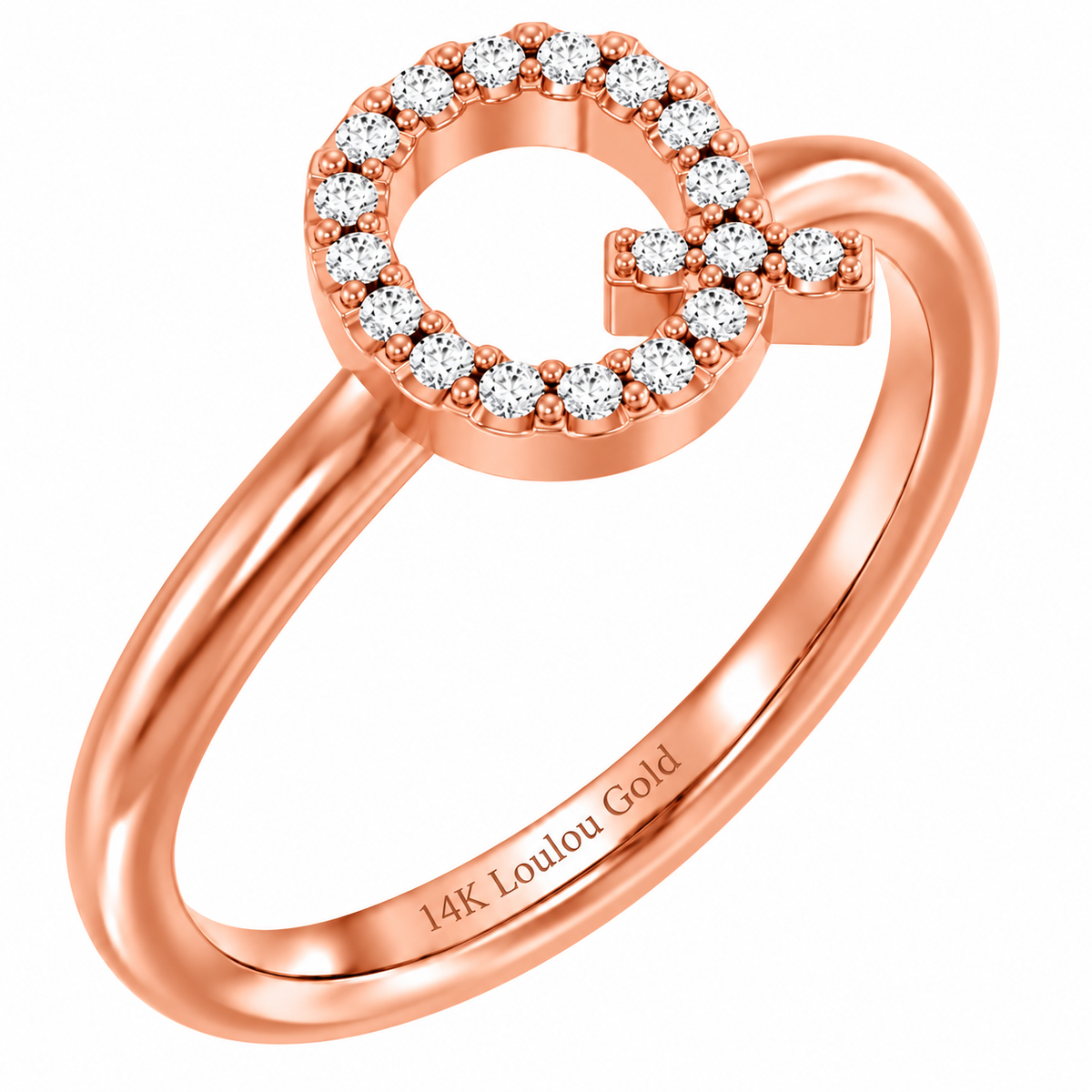 14K initial Diamond Ring