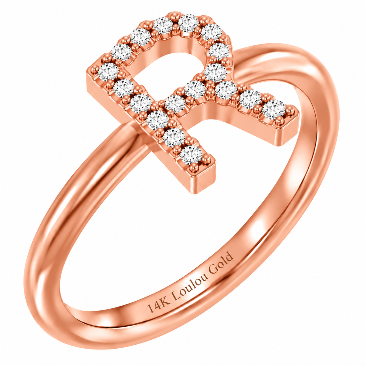 14K initial Diamond Ring