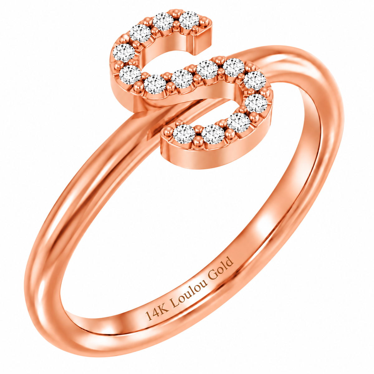 14K initial Diamond Ring