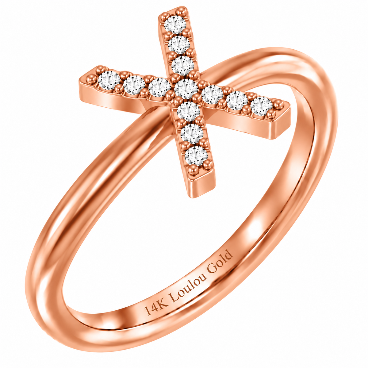 14K initial Diamond Ring