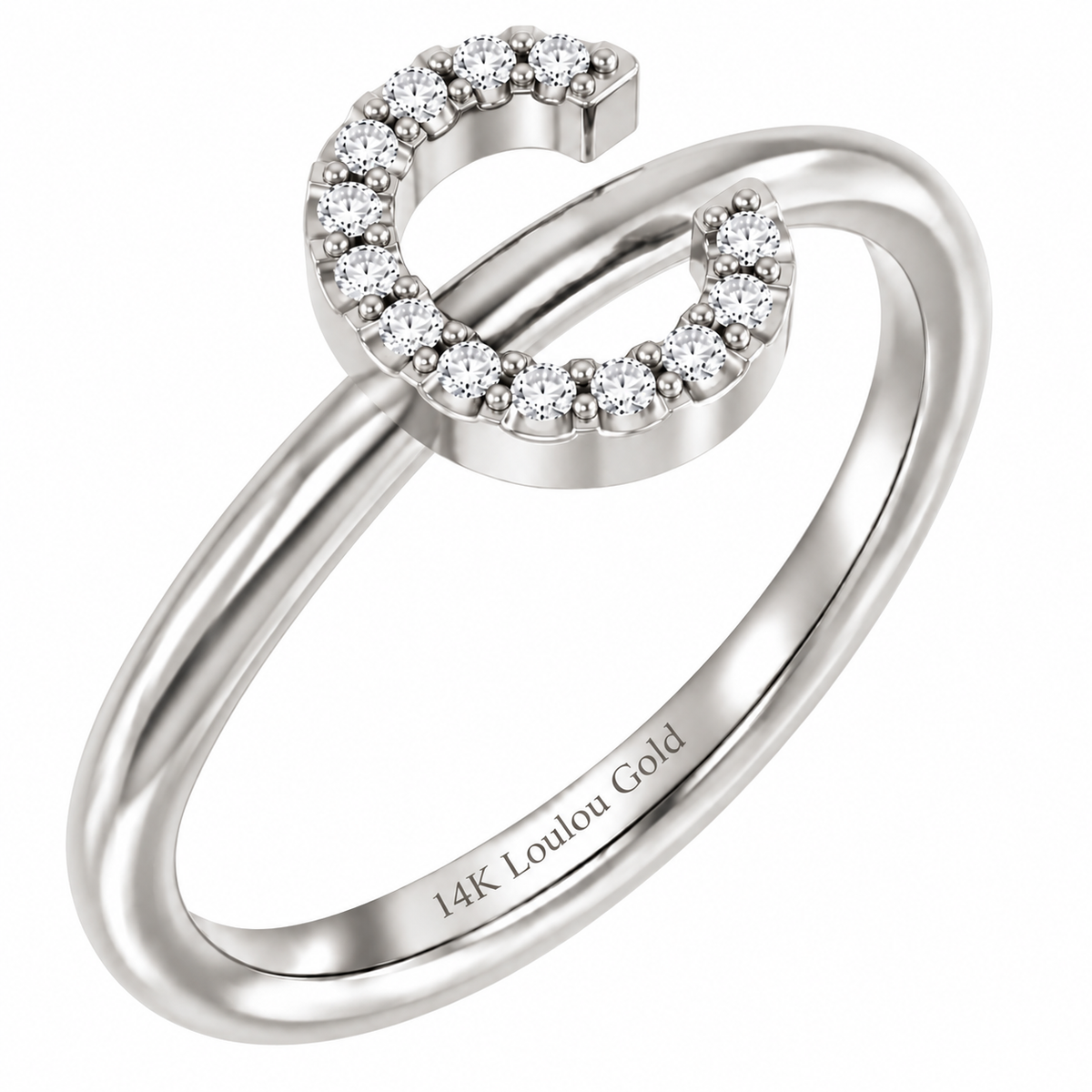 14K initial Diamond Ring
