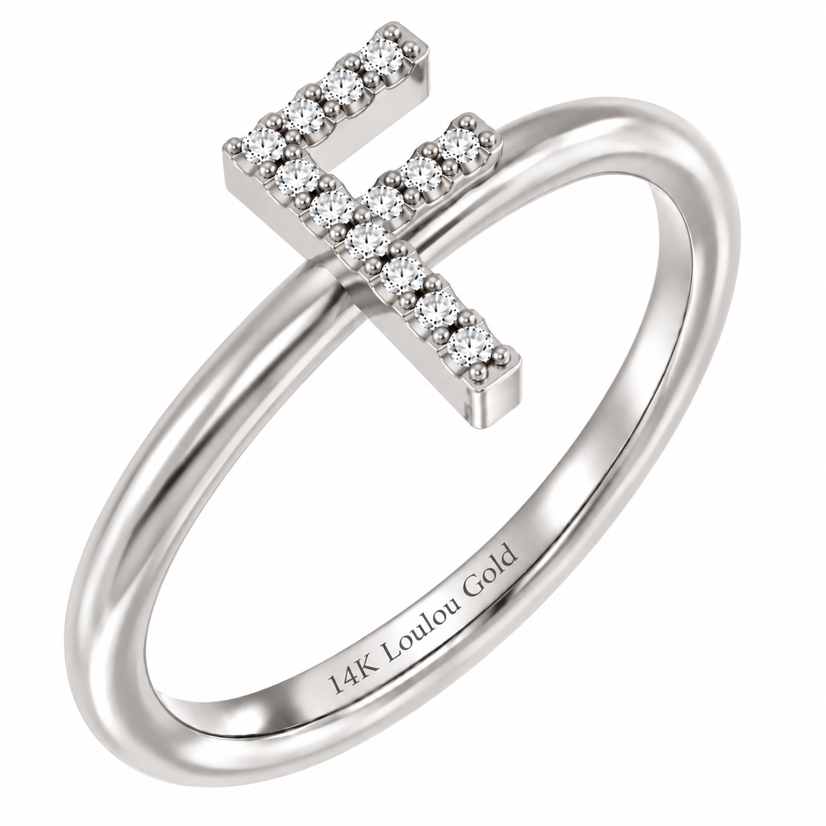 14K initial Diamond Ring