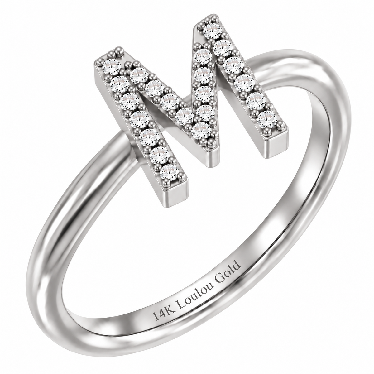 14K initial Diamond Ring