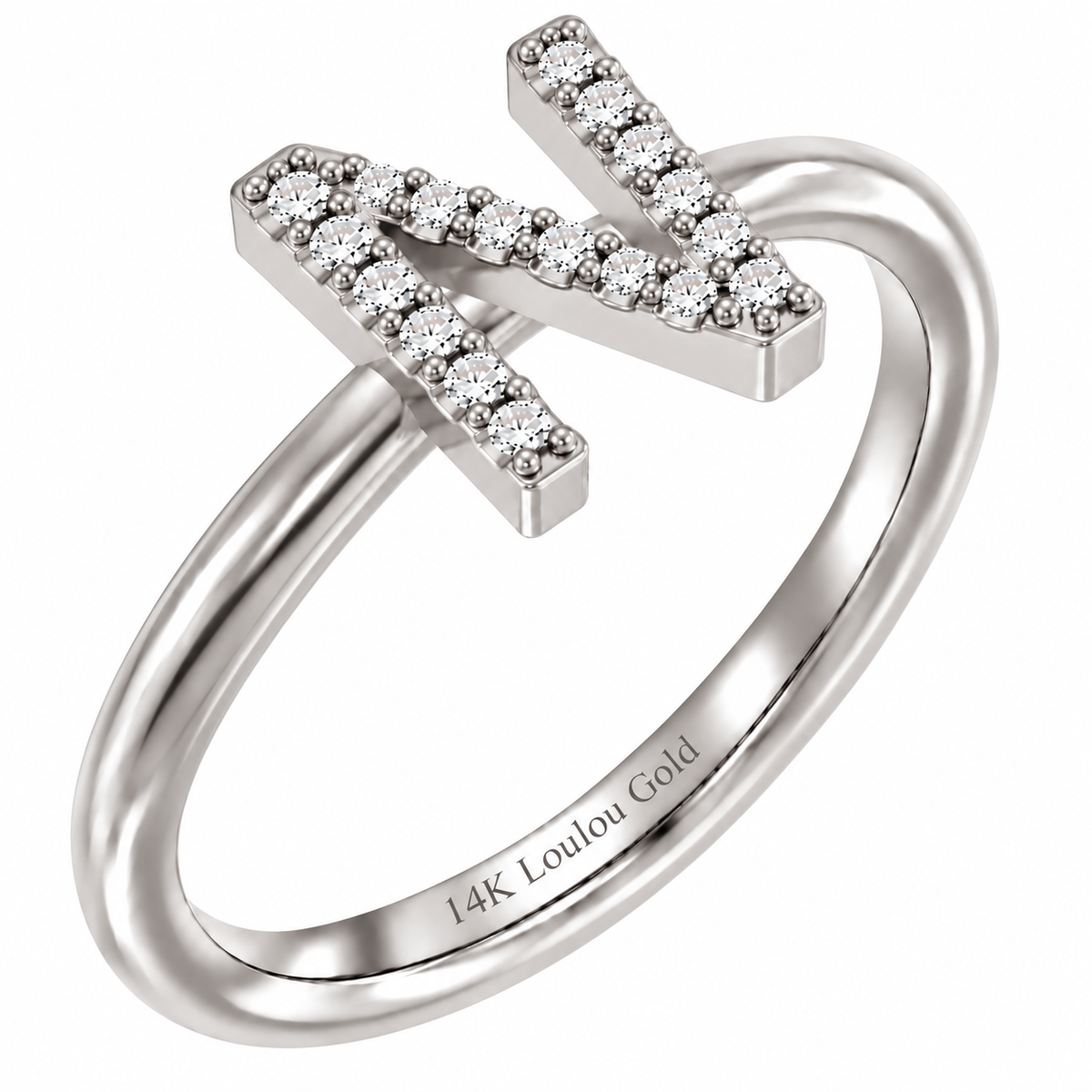 14K initial Diamond Ring