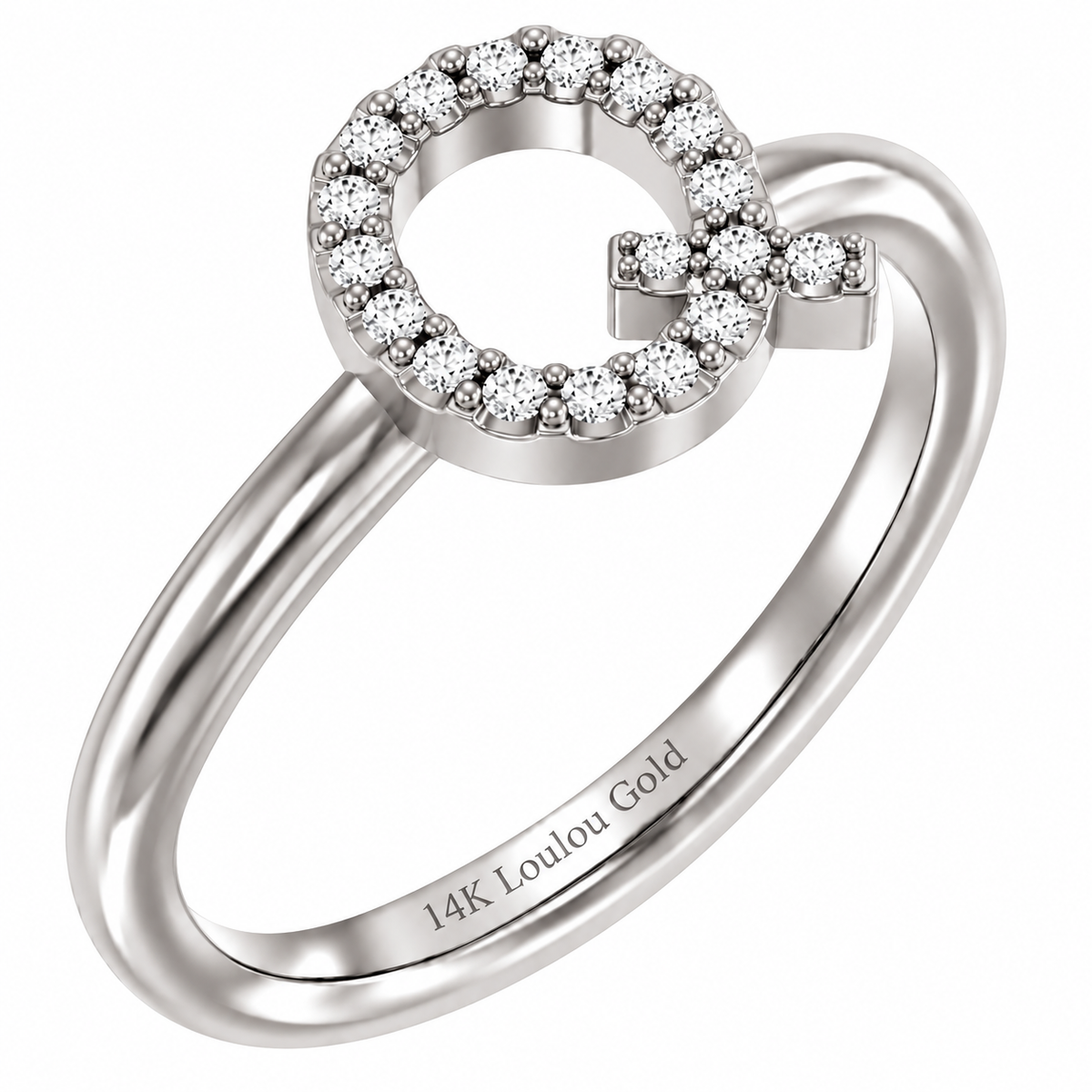 14K initial Diamond Ring