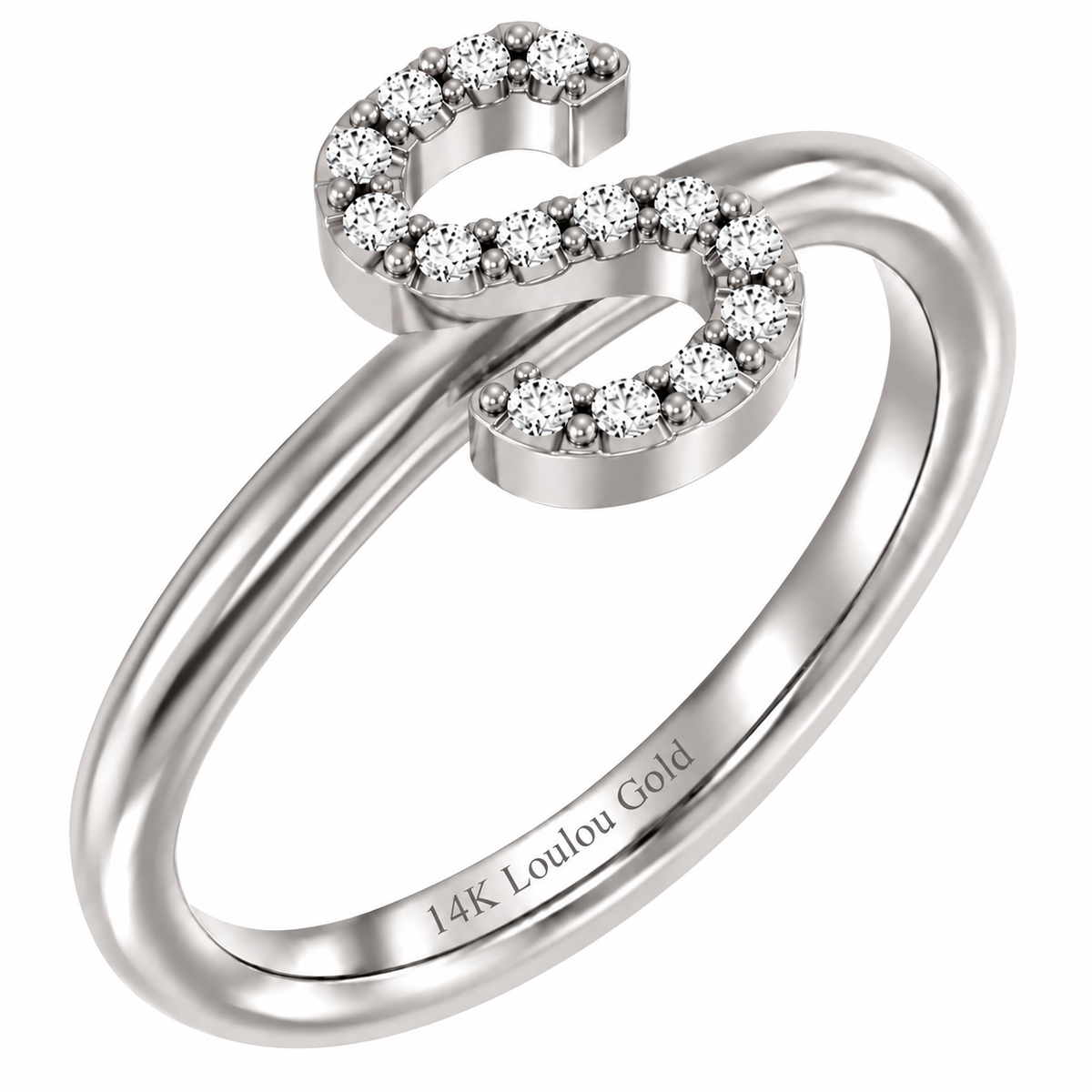 14K initial Diamond Ring