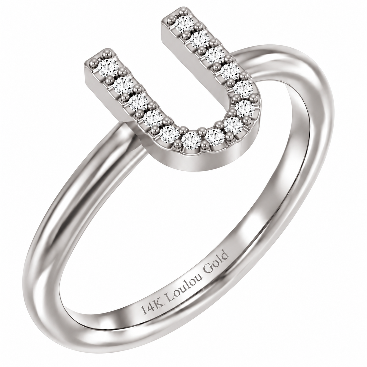 14K initial Diamond Ring