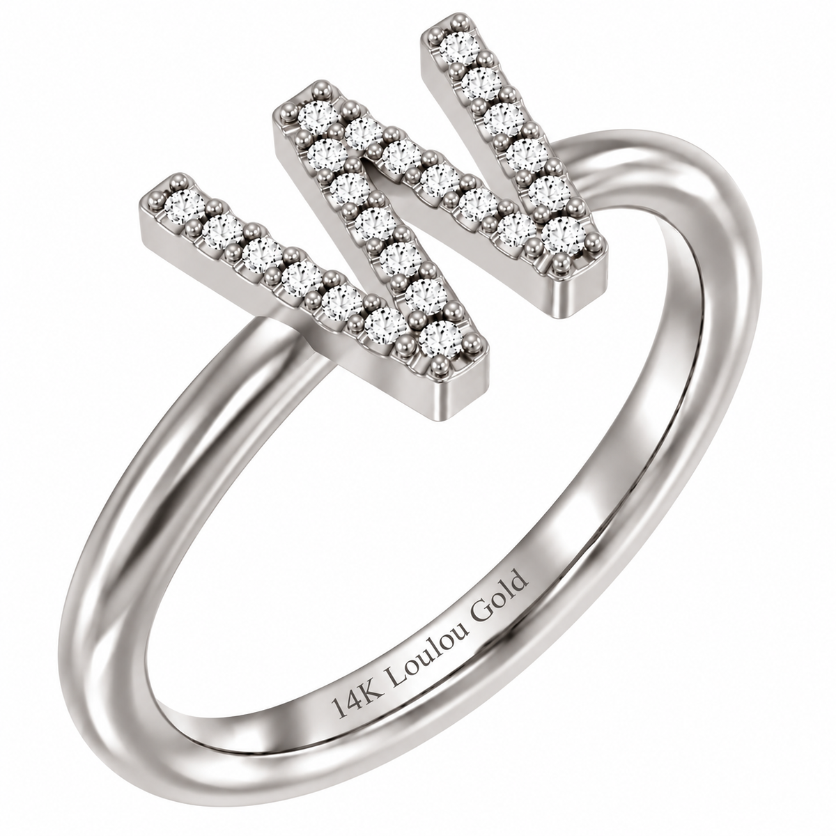 14K initial Diamond Ring