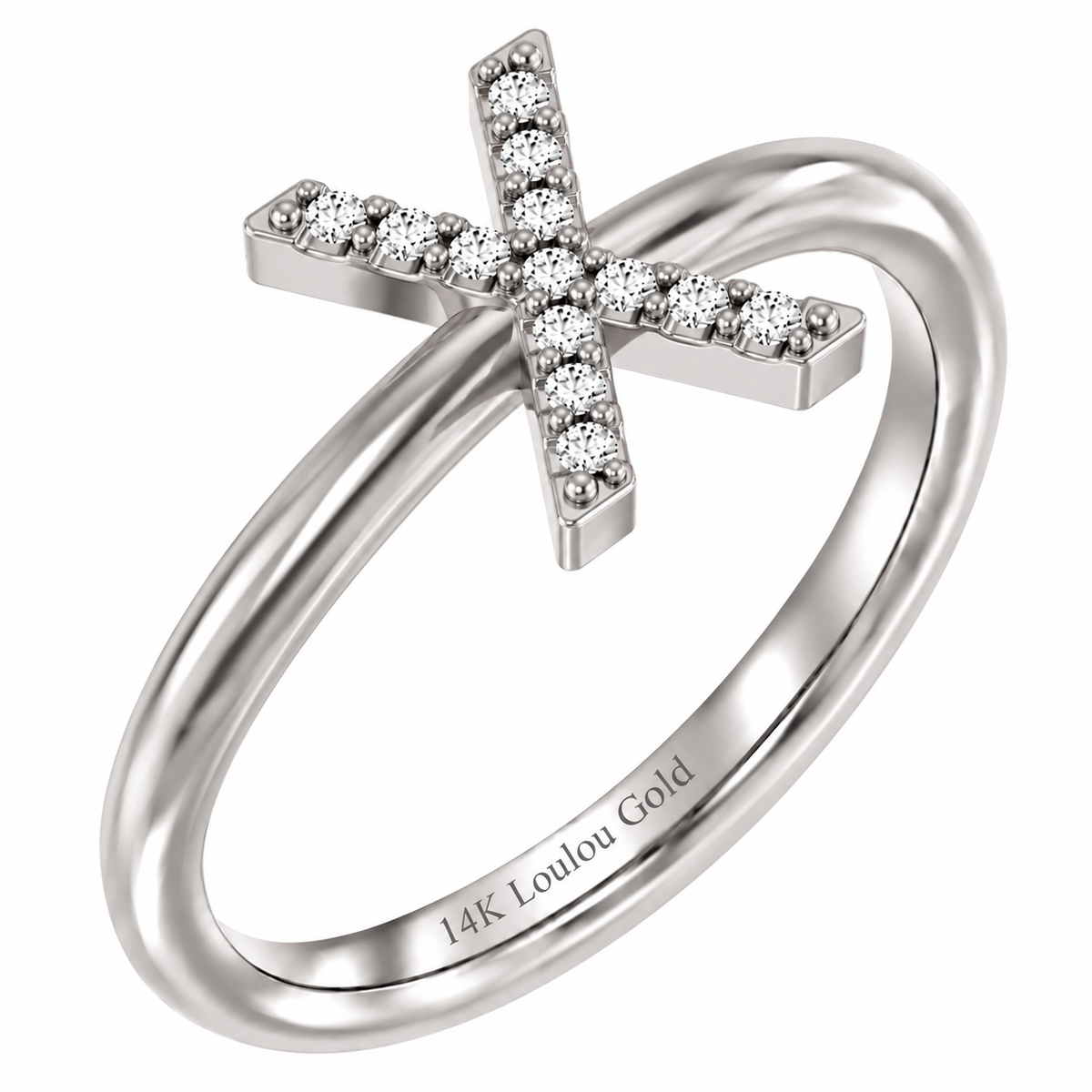 14K initial Diamond Ring