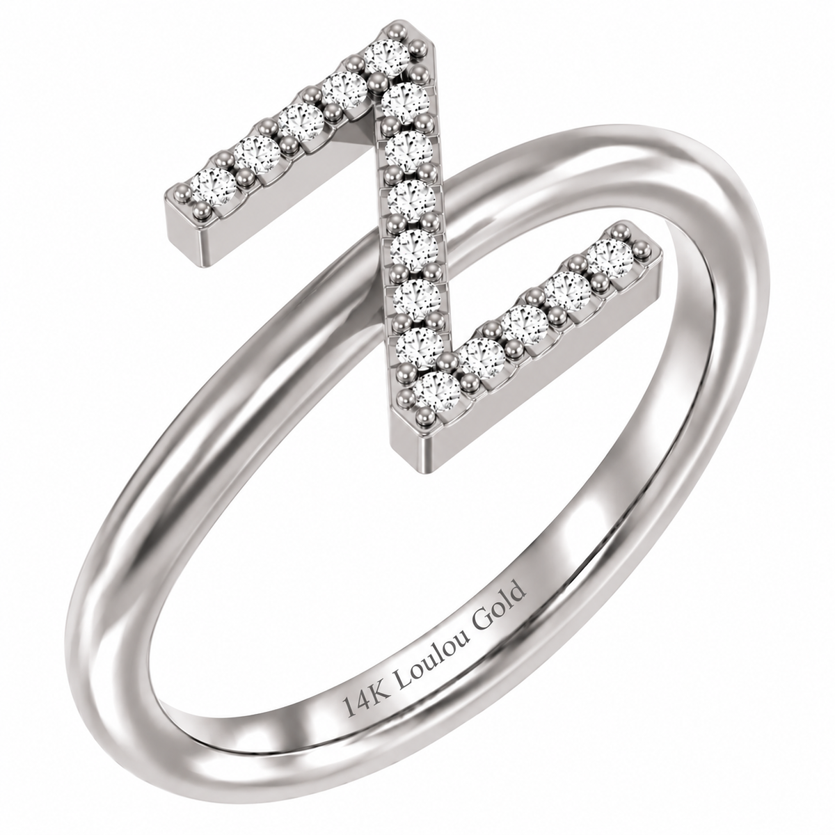 14K initial Diamond Ring