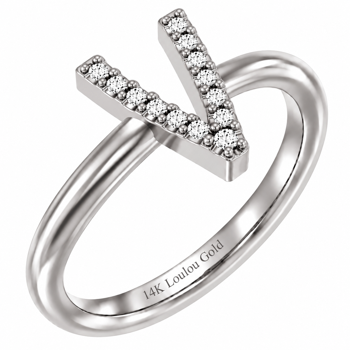 14K initial Diamond Ring