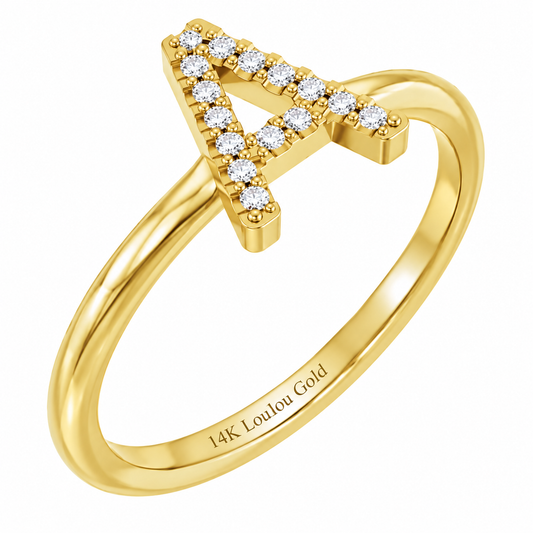 14K initial Diamond Ring