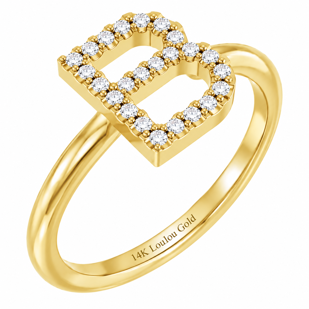 14K initial Diamond Ring