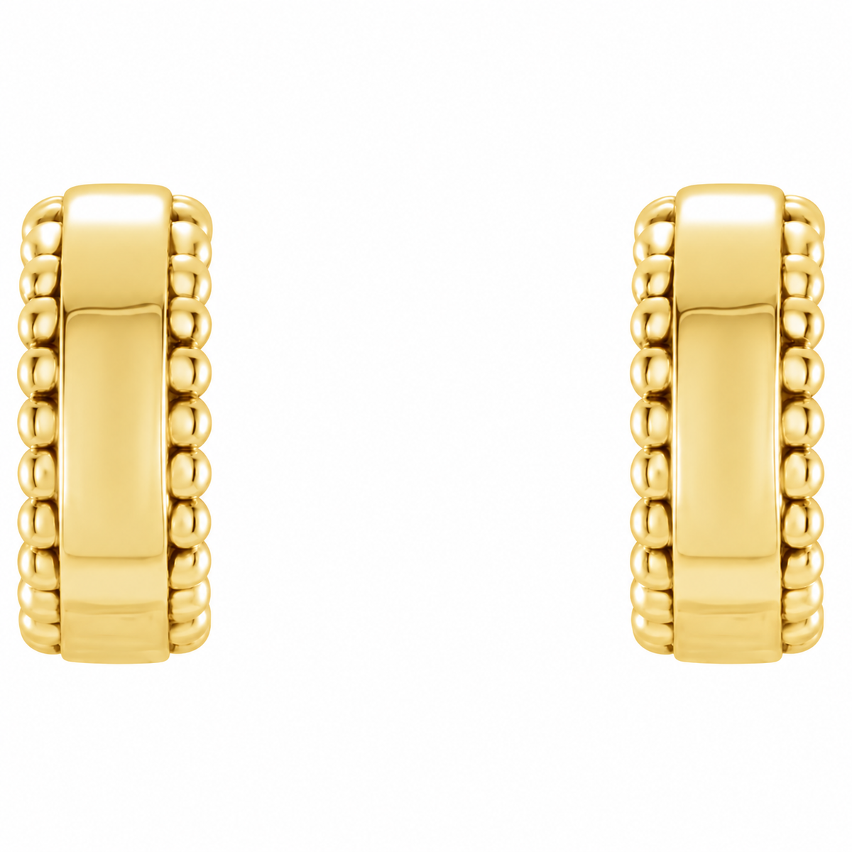 14K Gold Beaded Hoop Earring