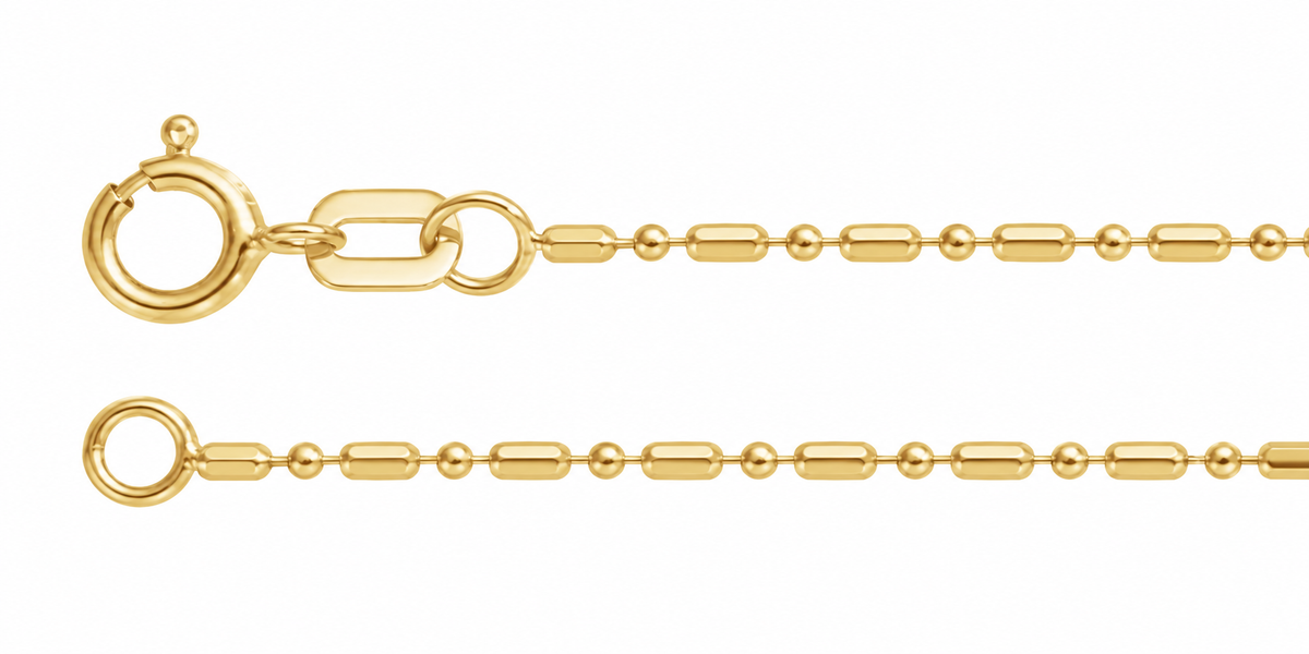 14K Diamond Cut Bead  Chain Bracelet