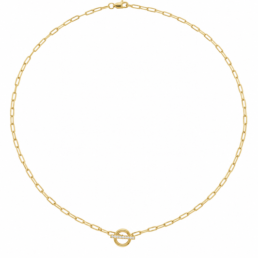 14K Toggle Diamond Necklace