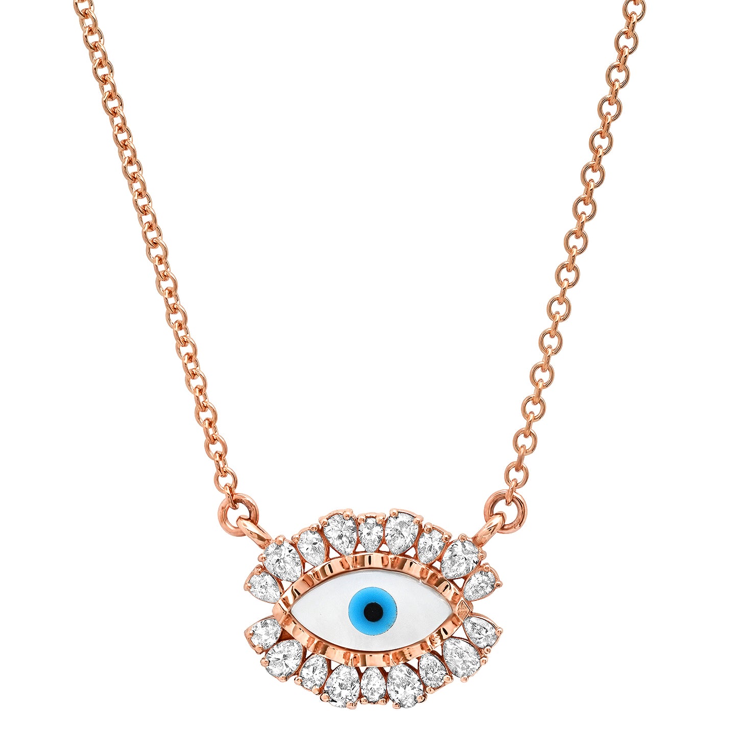 14K Pear Evil Eye Necklace