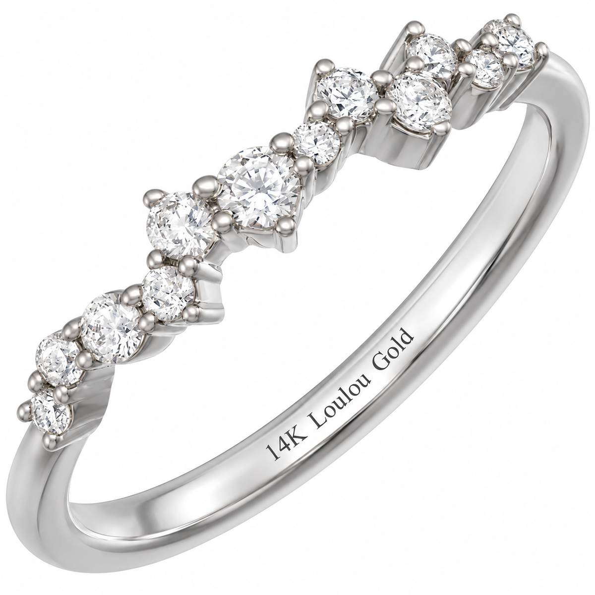 14K Diamond Stardust Stackable Ring