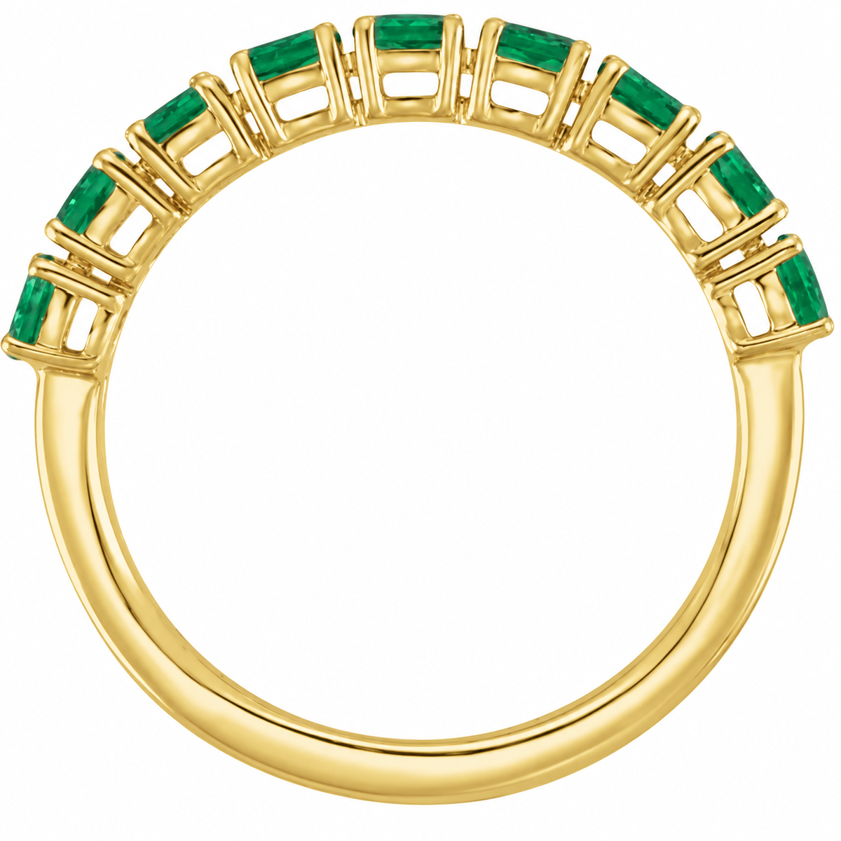 14K Duet Emerald & Diamond Oval Ring