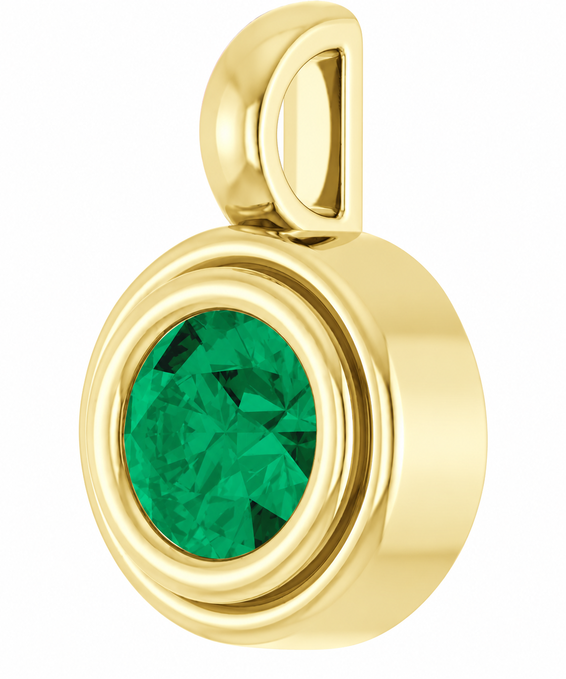 14K Round Disc Charm Necklace