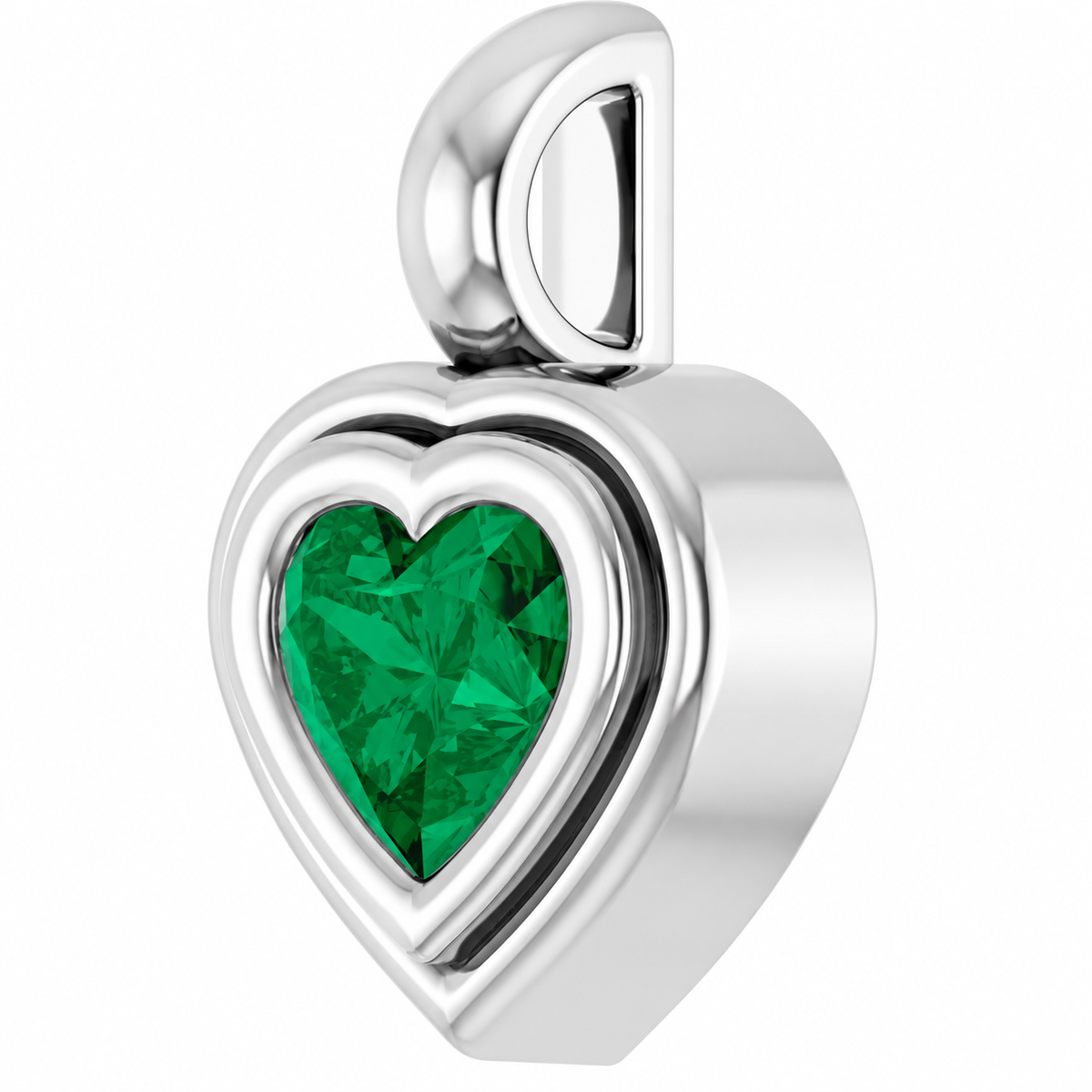 14K Heart Disc Charm Necklace