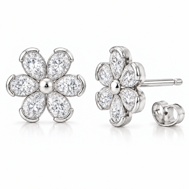 14K Forget Me Not Daisy Stud Earrings