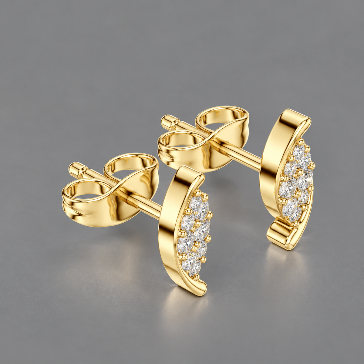 14K Sway Diamond Stud Earring