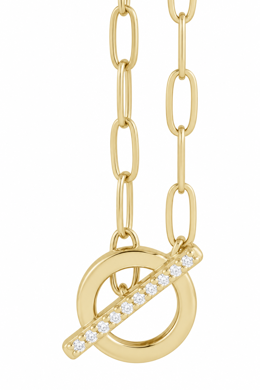 14K Toggle Diamond Necklace
