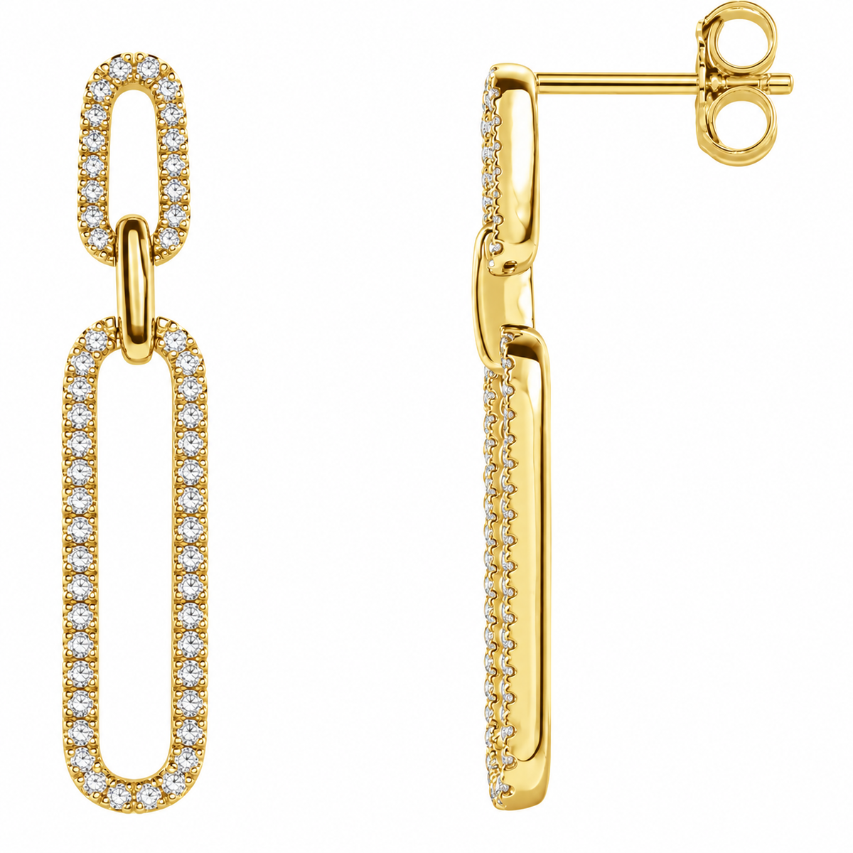 14K Diamond Link Earrings