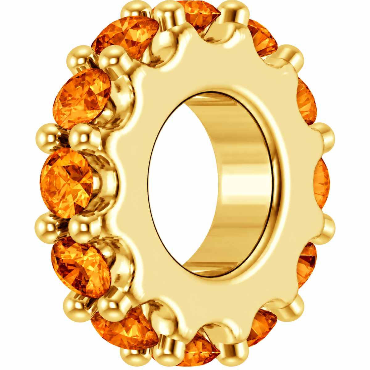 14K Stackable Birthstone Spacer Charm