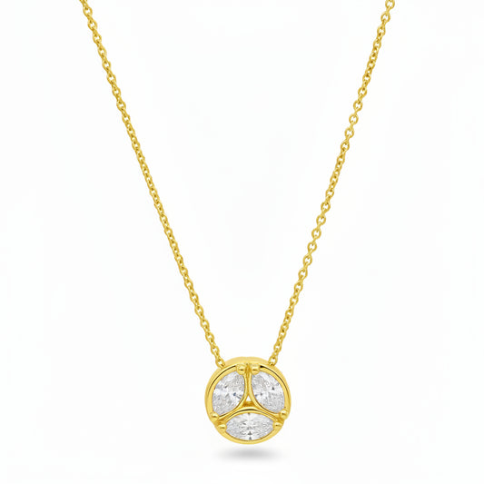 14K 3Marquise Diamond Necklace