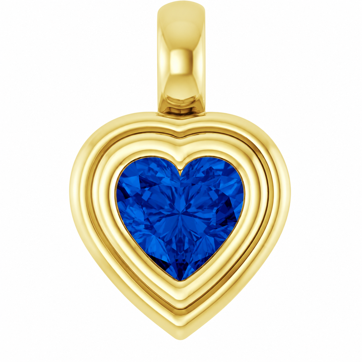 14K Heart Disc Charm Necklace