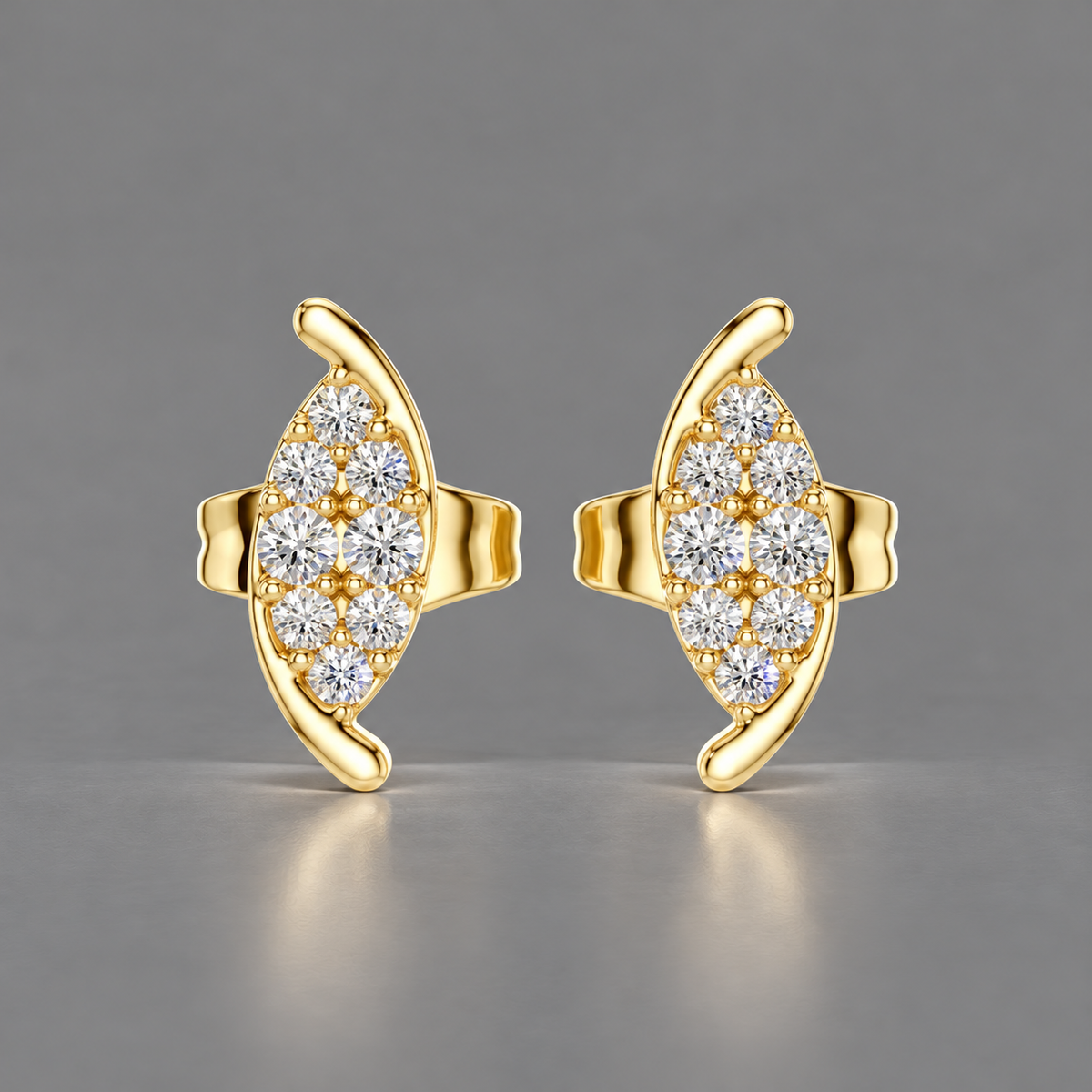 14K Sway Diamond Stud Earring