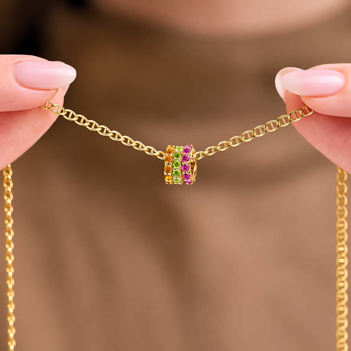 14K Stackable Birthstone Spacer Charm