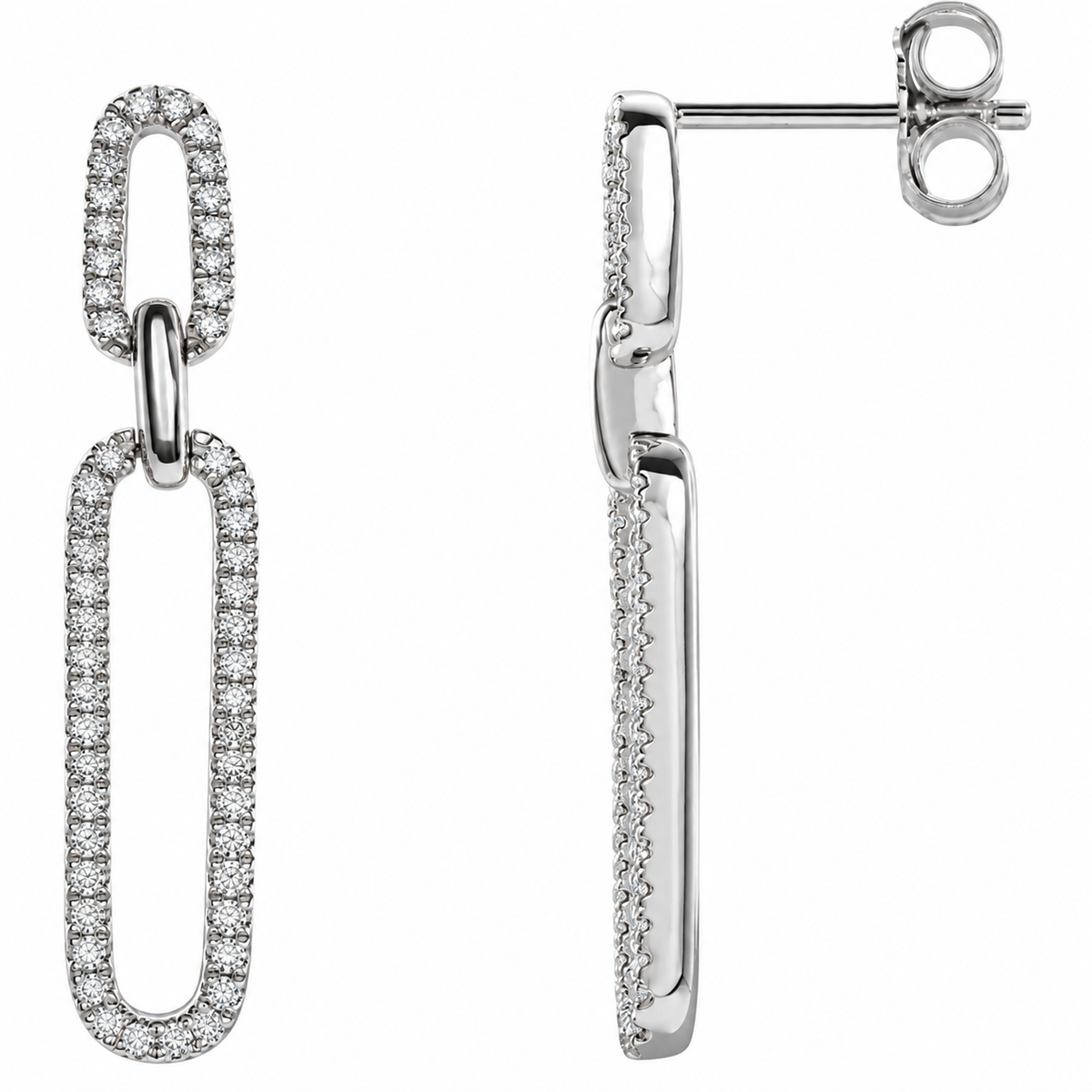 14K Diamond Link Earrings