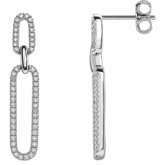 14K Diamond Link Earrings