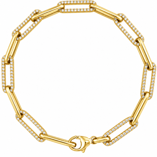 14K Diamond Link Bracelet