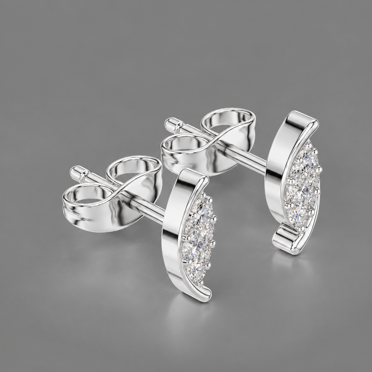14K Sway Diamond Stud Earring