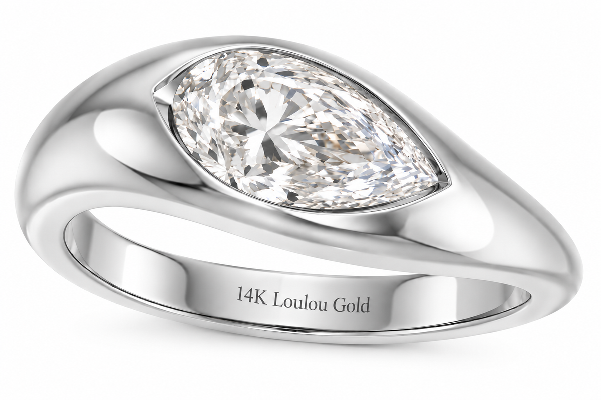 14K Pear Diamond Solo Ring