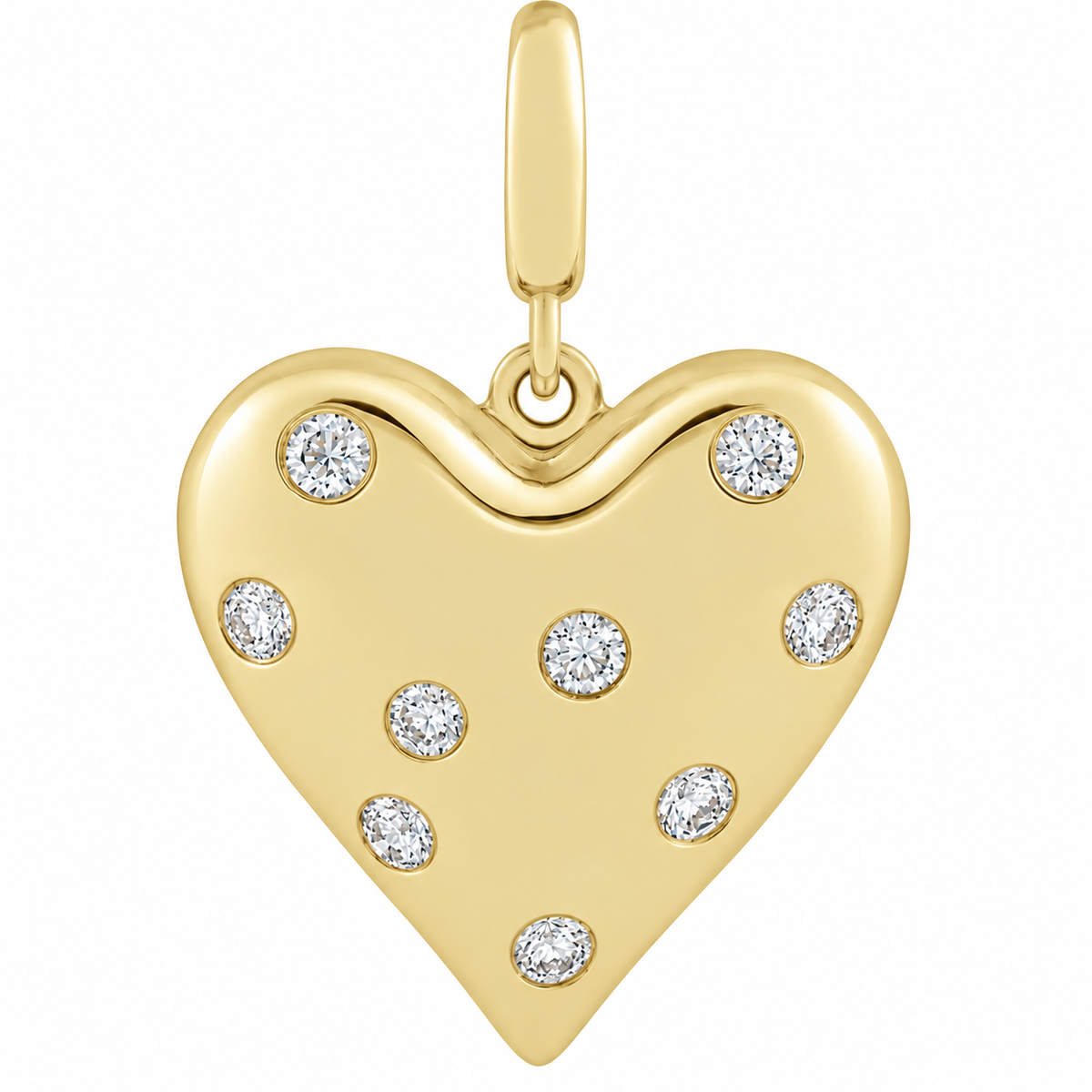 14K Bombe Heart Charm Necklace
