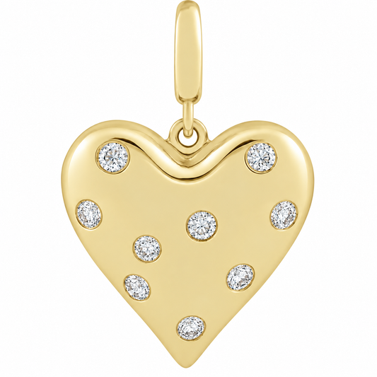 14K Bombe Heart Charm Necklace