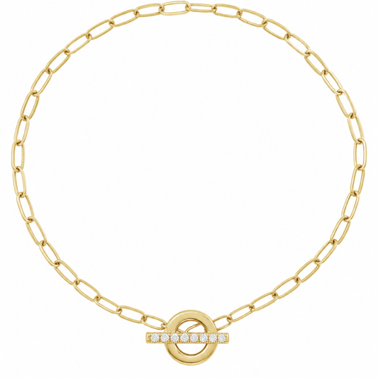 14K Toggle Diamond Bracelet
